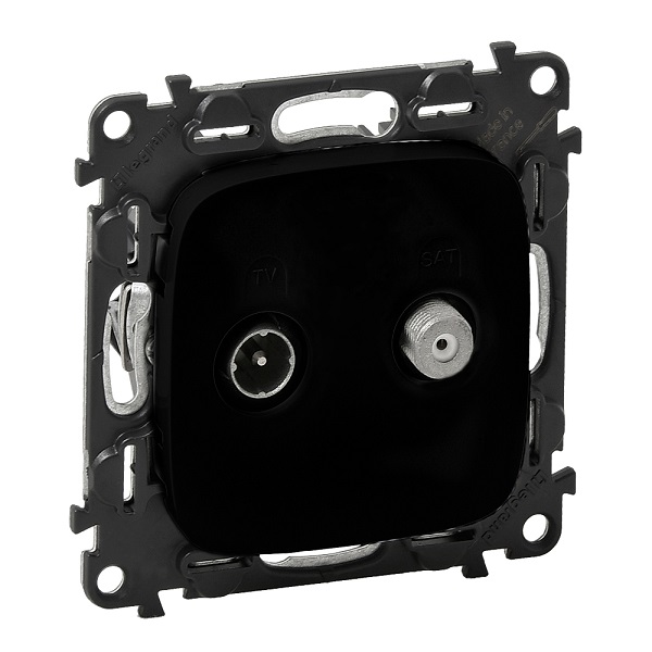 LEGRAND 753968 Модуль розетки TV-SAT звезда, двухкабельный, c лицевой панелью, антрацит, Valena Allure