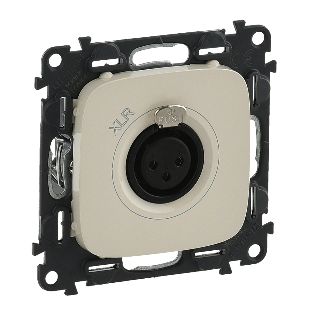 LEGRAND 754736 Модуль аудиорозетки с 3-контактным гнездом XLR, с лицевой панелью, слоновая кость, Valena Allure