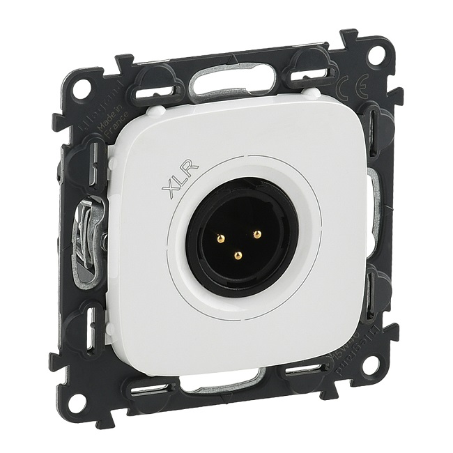 LEGRAND 754745 Модуль аудиорозетки с 3-контактной вилкой XLR, с лицевой панелью, белый, Valena Allure