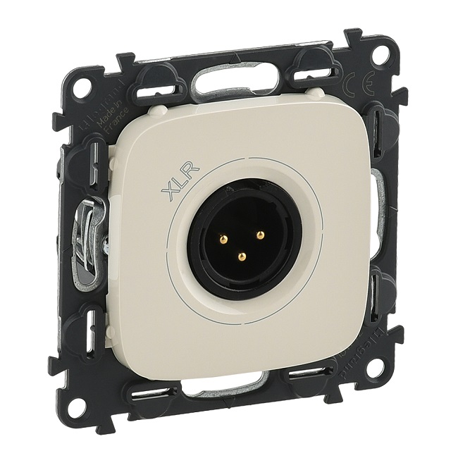 LEGRAND 754746 Модуль аудиорозетки с 3-контактной вилкой XLR, с лицевой панелью, слоновая кость, Valena Allure