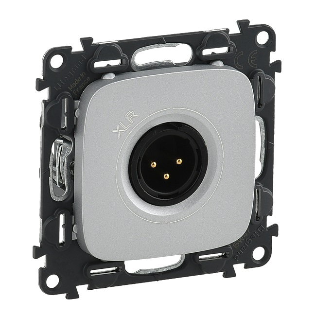 LEGRAND 754747 Модуль аудиорозетки с 3-контактной вилкой XLR, с лицевой панелью, алюминий, Valena Allure