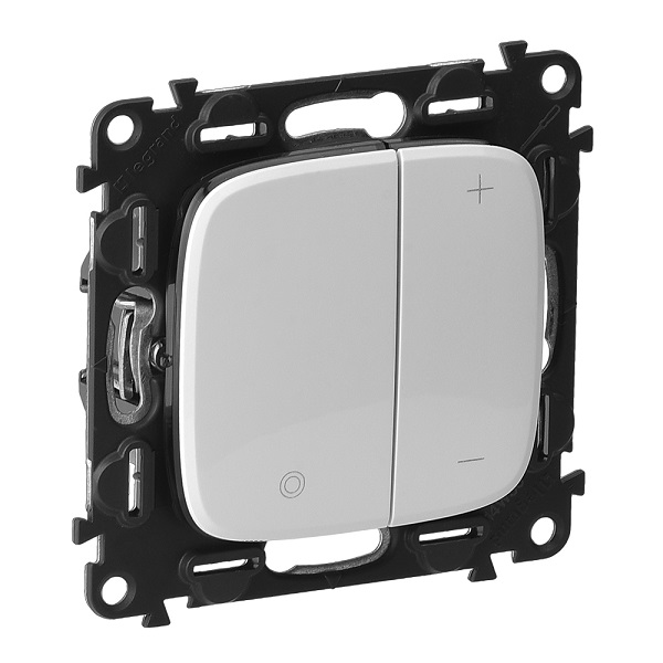 LEGRAND 752762 Модуль кнопочного светорегулятора, без нейтрали, 400Вт, с лицевой панелью, белый, Valena Allure