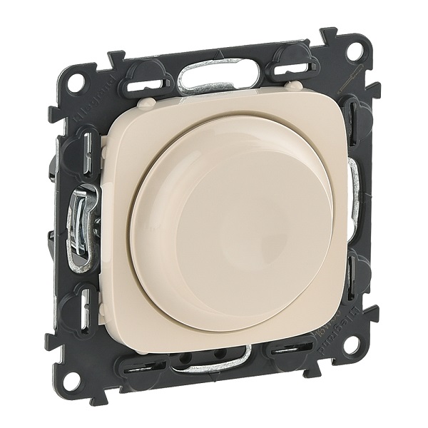 LEGRAND 752860 Модуль светорегулятора с поворотной ручкой, без нейтрали, 300Вт, с лицевой панелью, слоновая кость, Valena Allure