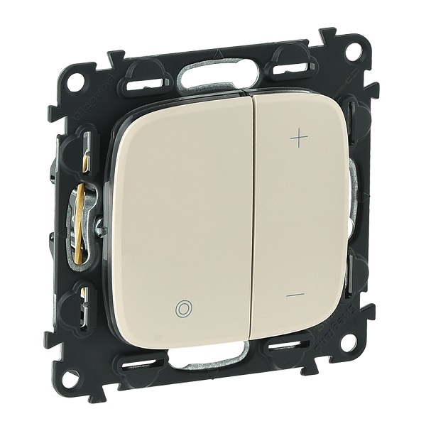 LEGRAND 752862 Модуль кнопочного светорегулятора, без нейтрали, 400Вт, с лицевой панелью, слоновая кость, Valena Allure