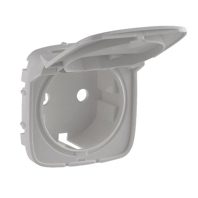LEGRAND 754847 Лицевая панель для розеток 2К+З с откидной крышкой 753021/753025/753029/753030, алюминий, Valena Allure