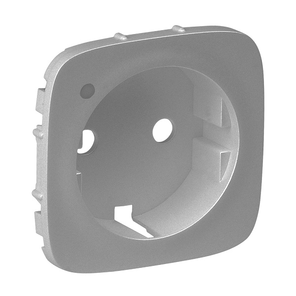 LEGRAND 754857 Лицевая панель для розеток 2К+З с индикатором 53021/53025/53029/53030, алюминий, Valena Allure