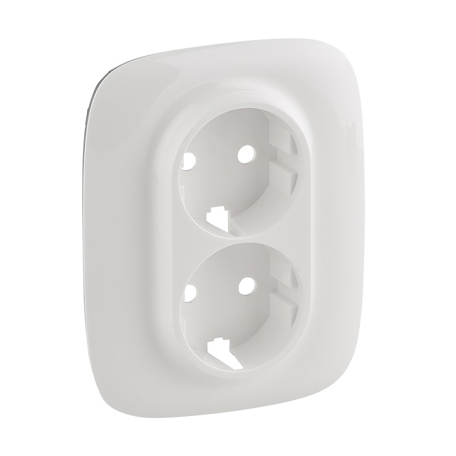 LEGRAND 754955 Лицевая панель для двойных розеток 2К+З 753027/753031, белая, Valena Allure