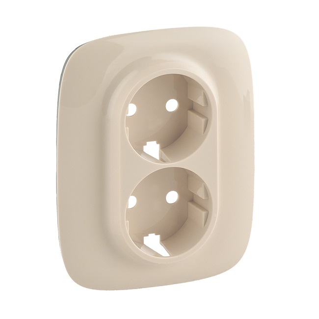 LEGRAND 754956 Лицевая панель для двойных розеток 2К+З 753027/753031, слоновая кость, Valena Allure