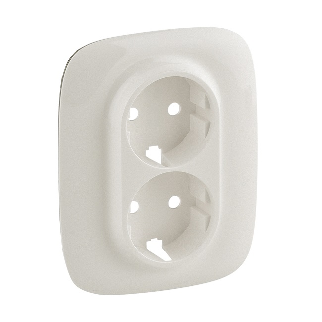 LEGRAND 754959 Лицевая панель для двойных розеток 2К+З 753027/753031, жемчуг, Valena Allure