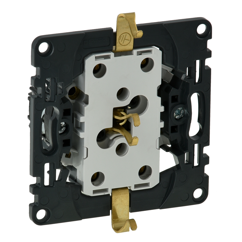 LEGRAND 753027 Механизм силовой розетки 2х2К+З, немецкий стандарт, без шторок, безвинтовые зажимы, без лицевой панели, 16А, 250В, Valena InMatic