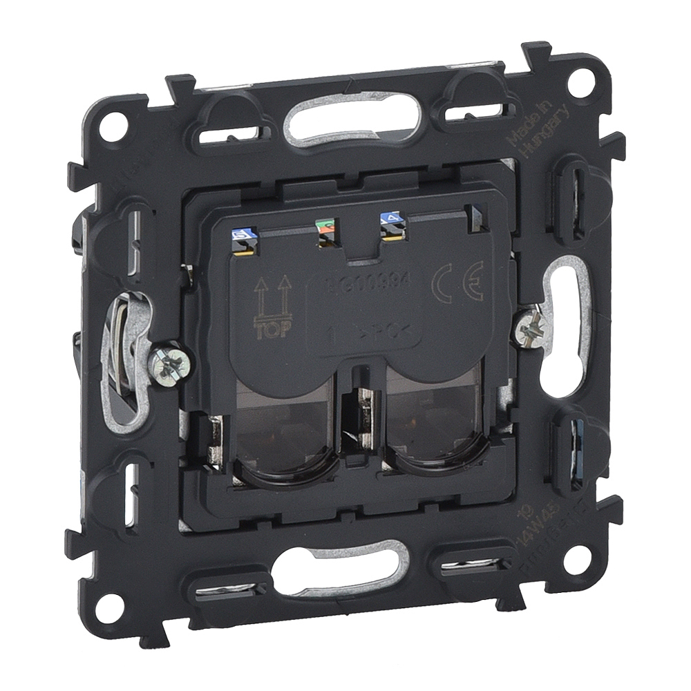 LEGRAND 753041 Механизм информационной розетки 2хRJ45, категория 5е, UTP, без лицевой панели, Valena InMatic