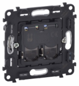 LEGRAND 753043 Механизм информационной розетки 2хRJ45, категория 6, UTP, без лицевой панели, Valena InMatic