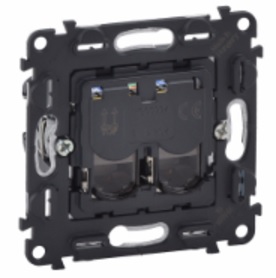 LEGRAND 753045 Механизм информационной розетки 2хRJ45, категория 6а, UTP, без лицевой панели, Valena InMatic