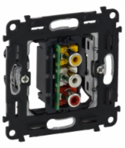 LEGRAND 753075 Механизм розетки для аудио/видео устройств 3хRCA, без лицевой панели, Valena InMatic