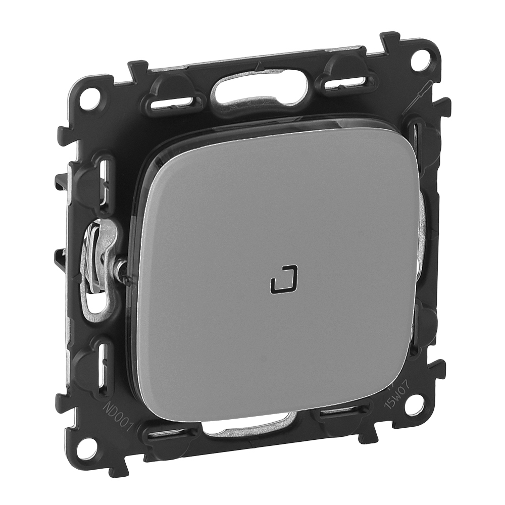 LEGRAND 755087 Лицевая панель для выключателей и переключателей 752001/752007/752010/752011/752016 с подсветкой/индикацией, алюминий, Valena Allure