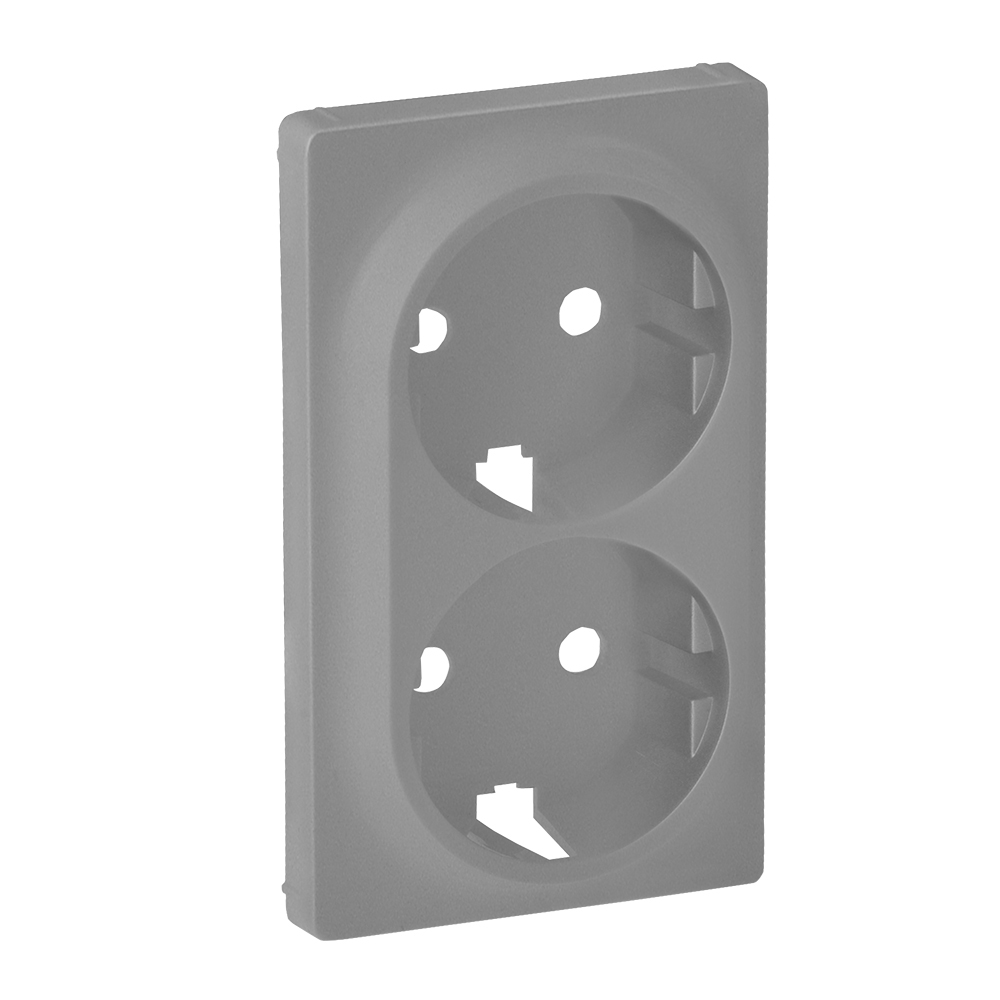 LEGRAND 754952 Лицевая панель для двойных розеток 2К+З 753027/753031, алюминий, Valena Life