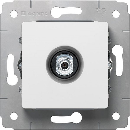 LEGRAND 773699 Розетка TV, тип F, 0-2400МГц, 1.5дБ, белая, Cariva