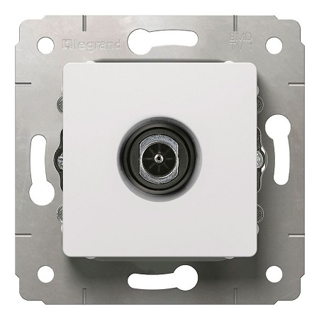 LEGRAND 773680 Розетка TV, проходная, 4-2150МГц, 14дБ, белая, Cariva