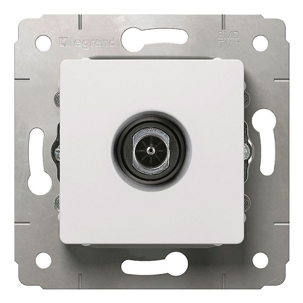 LEGRAND 773679 Розетка TV, оконечная, 4-2150МГц, 10дБ, белая, Cariva