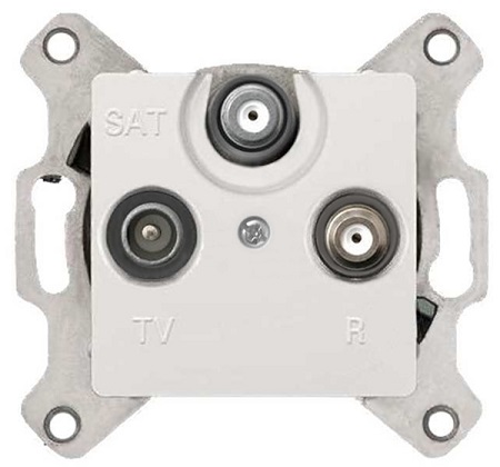 LEGRAND 773636 Розетка TV-FM-SAT, проходная, 4-2150МГц, белая, Cariva