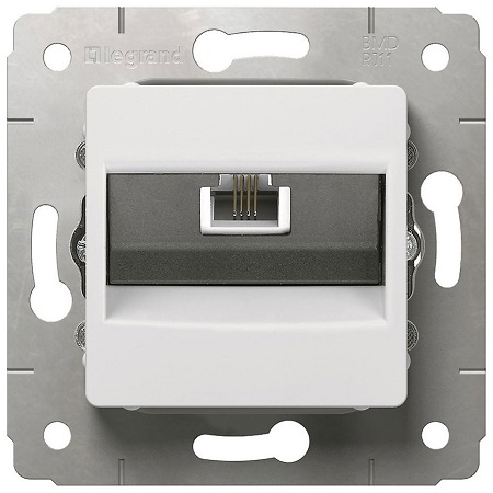 LEGRAND 773638 Розетка телефонная RJ11, белая, Cariva