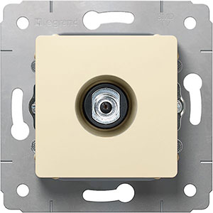 LEGRAND 773780 Розетка TV, проходная, 4-2150МГц, 14дБ, слоновая кость, Cariva