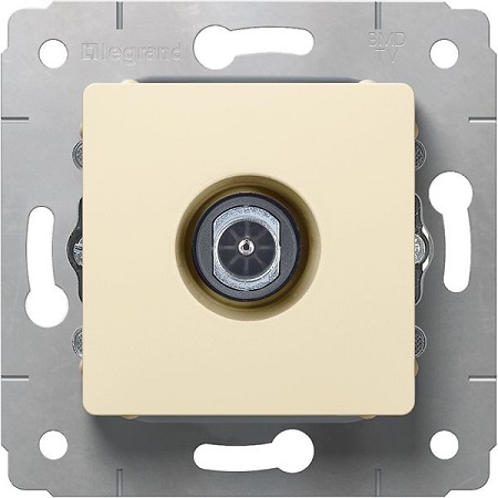 LEGRAND 773779 Розетка TV, оконечная, 4-2150МГц, 10дБ, слоновая кость, Cariva