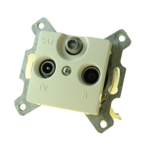 LEGRAND 773735 Розетка TV-FM-SAT, звезда, 4-2150МГц, слоновая кость, Cariva