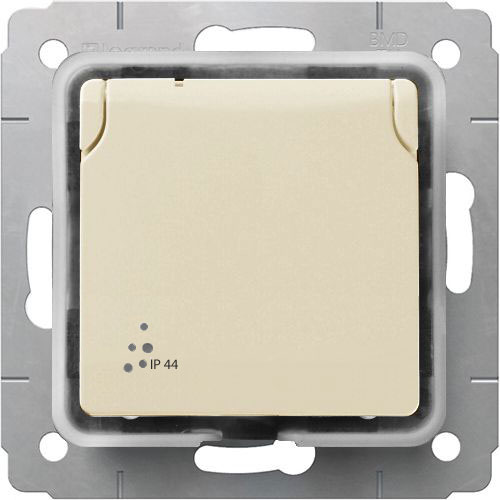 LEGRAND 773745 Розетка IP44, 16А, 250В, слоновая кость, Cariva