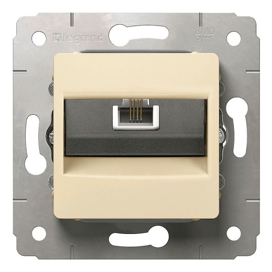 LEGRAND 773738 Розетка телефонная RJ11, слоновая кость, Cariva