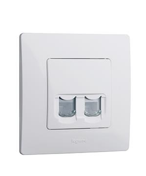 LEGRAND 672252 Модуль розетки двойной RJ11+RJ45, категория5 UTP, белый, ETIKA