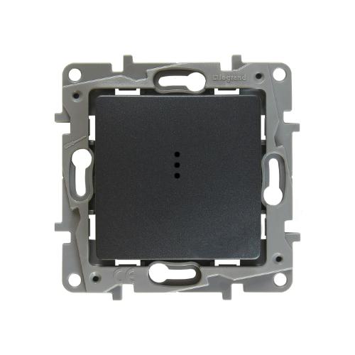 LEGRAND 672615 Выключатель/переключатель с подсветкой, 10AX, с автоматическими зажимами, антрацит, ETIKA