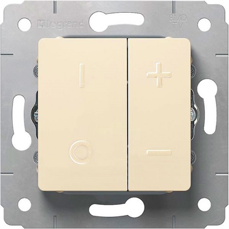 LEGRAND 773715 Светорегулятор кнопочный, 500Вт, 230В, слоновая кость, Cariva