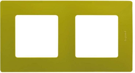 LEGRAND 672542 Рамка 2 поста, зеленый папоротник, ETIKA