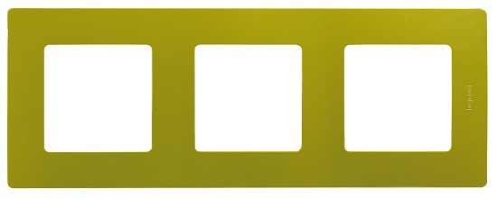 LEGRAND 672543 Рамка 3 поста, зеленый папоротник, ETIKA