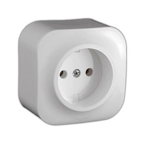 LEGRAND 782210 Розетка 2К, накладной монтаж, с винтовыми зажимами, без шторок, 16А, белая, Quteo