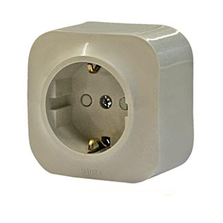 LEGRAND 782250 Розетка 2К+3, накладной монтаж, с винтовыми зажимами, со шторками, 16А, слоновая кость, Quteo