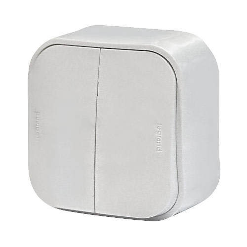 LEGRAND 782202 Выключатель 2-клавишный, 10А, белый, Quteo
