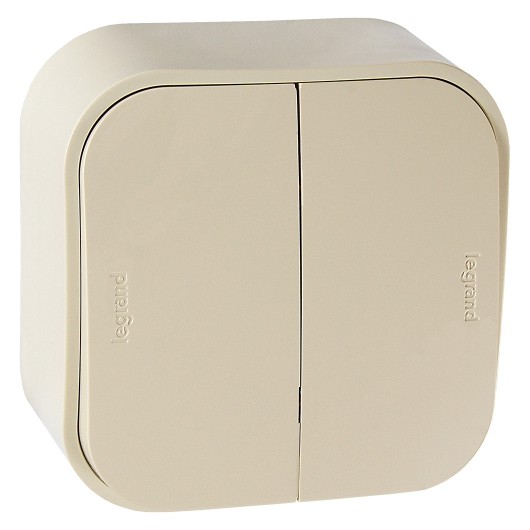 LEGRAND 782232 Выключатель двухклавишный 10A, слоновая кость, Quteo