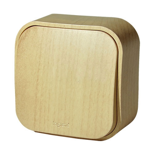 LEGRAND 782262 Выключатель двухклавишный 10A, дерево, Quteo
