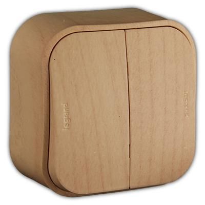 LEGRAND 782264 Переключатель на 2 направления 10A, дерево, Quteo