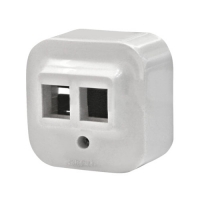 LEGRAND 782226 Адаптер для 1 или 2 розеток RJ45 Keystone ( для установки использовать коннекторы RJ45 Keystone 632703 и 632705 ) белый, Quteo