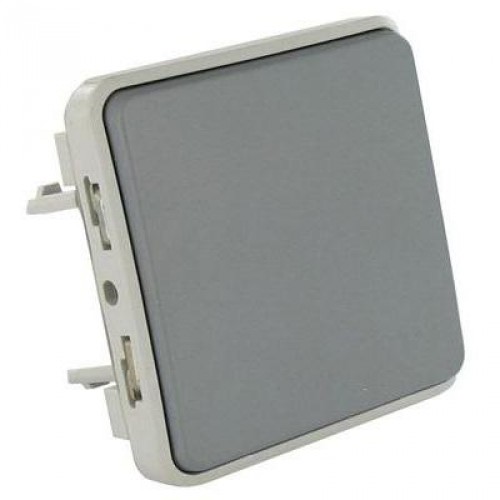 LEGRAND 69511 Переключатель однополюсный 10A, серый, IP55, Plexo