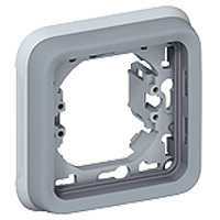 LEGRAND 69681 Одноместный суппорт с рамкой, серый, Plexo