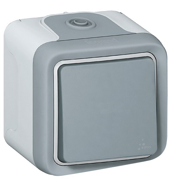LEGRAND 069720 Кнопочный выключатель 10A, серый, Plexo