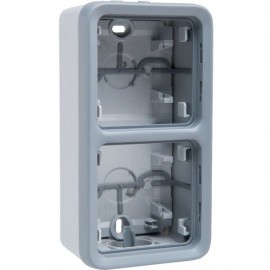 LEGRAND 069661 Коробка для накладного монтажа с мембранными сальниками, для вертикальной установки, 2 ввода, IP55, серая, Plexo