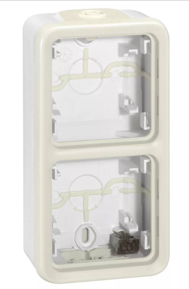 LEGRAND 069691 Двухместная монтажная коробка 2 поста, вертикальная установка, белая, Plexo