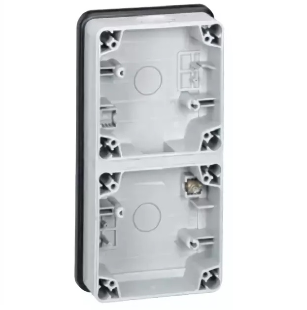 LEGRAND 090492 Монтажная коробка 2 поста, вертикальная установка, серая, Plexo