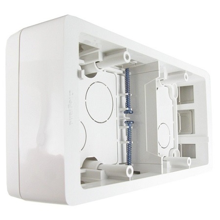 LEGRAND 080242 Коробка для накладного монтажа - 2-местная, белый, Celiane