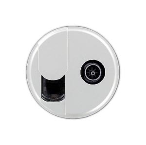 LEGRAND 068239 Лицевая панель для телевизионной розетки RJ 45 + ТВ тип F, белая, Celiane